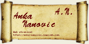 Anka Nanović vizit kartica